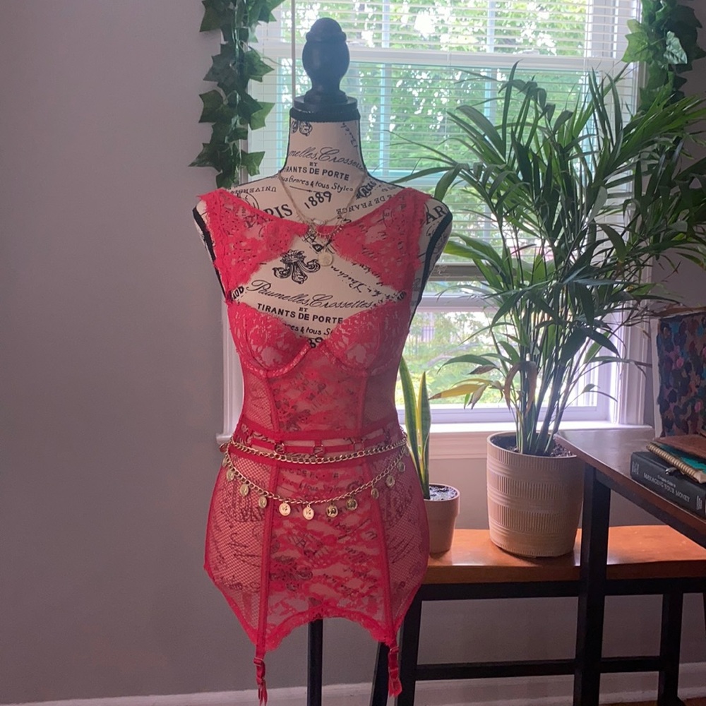 Victoria Secret Red Garter Slip